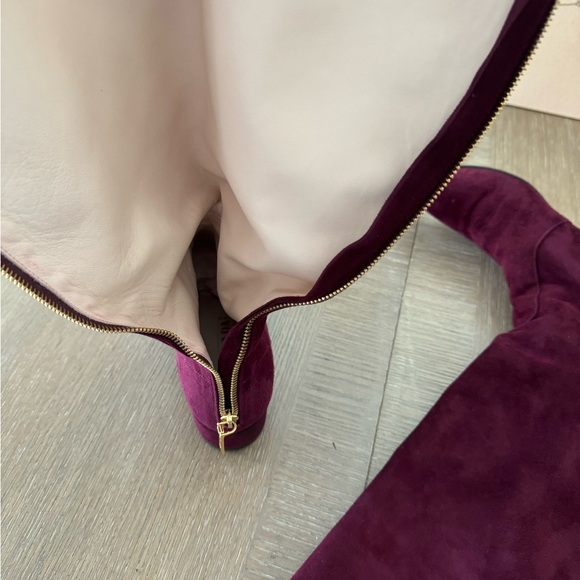 Prada Tall Suede Boot Wine Sz 37 - Picture 11 of 14
